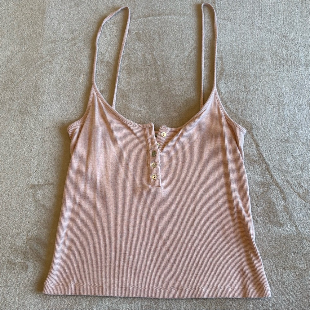 Charlotte Russe Light Pink Ribbed Cropped Tank